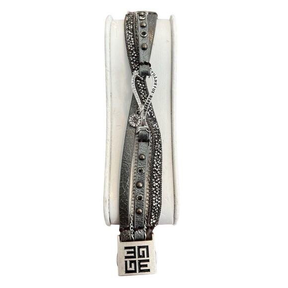 Goodworks Thankful Blessed Leather Chain Magnet Bracelet 7" - Picture 2 of 12
